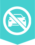 impaired badge, car with a cancel sign around it