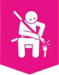 seatbelt badge, person buckling in their seat belt