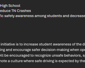 Screenshot of a school SADD distracted driving initiative plan